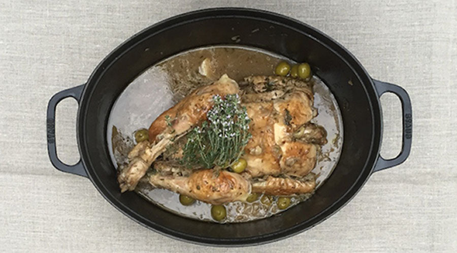 Pollo Mediterráneo en cazuela